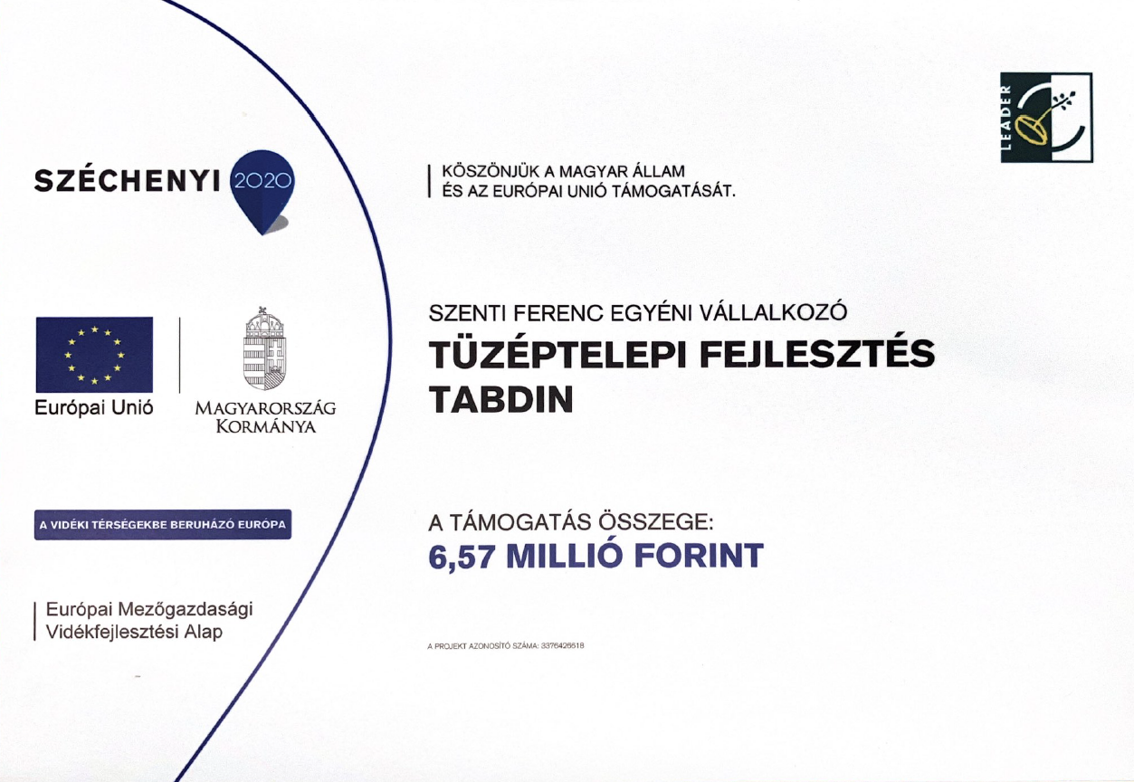Széchenyi 2020 pályázati adattábla